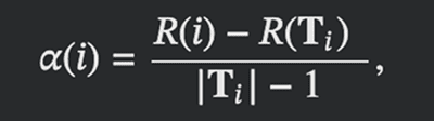 The formula that determines the cost of the complexity measure. The formula that determines the cost of the complexity measure.