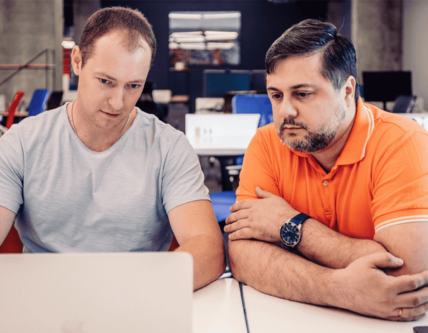 Two developers discussing a project