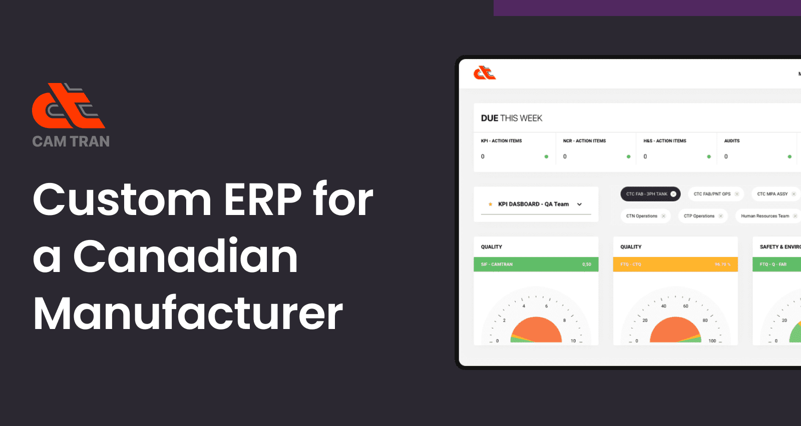Custom ERP for a Canadian Manufacturer, Developed by a Dedicated Team